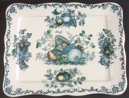 Fruit Basket Blue Multicolor Small Sweet Meat Dish