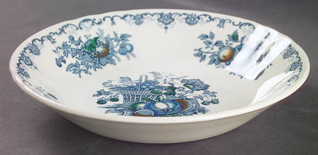 Fruit Basket Blue Multicolor Coupe Soup Bowl
