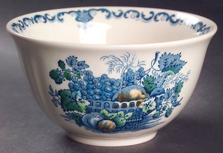 Fruit Basket Blue Multicolor Open Rice/Sugar Bowl