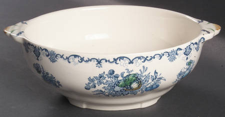 Fruit Basket Blue Multicolor Small Round Vegetable No Lid