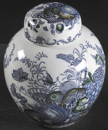 Fruit Basket Blue Multicolor Medium Prunus Jar & Lid