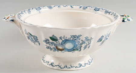 Fruit Basket Blue Multicolor Tureen No Lid