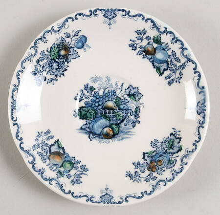 Fruit Basket Blue Multicolor Saucer for Flat Cup