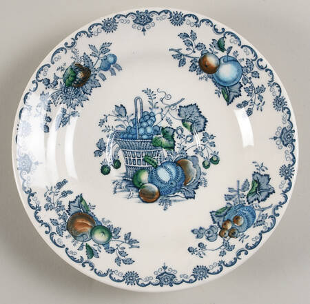Fruit Basket Blue Multicolor Saucer for Cream Soup Bowl