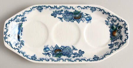 Fruit Basket Blue Multicolor Tray for Salt, Pepper & Mustard Set