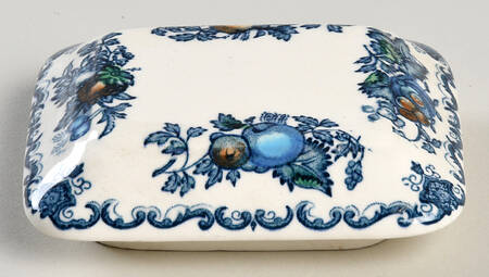 Fruit Basket Blue Multicolor Lid for Fan Jar