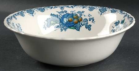 Fruit Basket Blue Multicolor 9" Round Vegetable Bowl