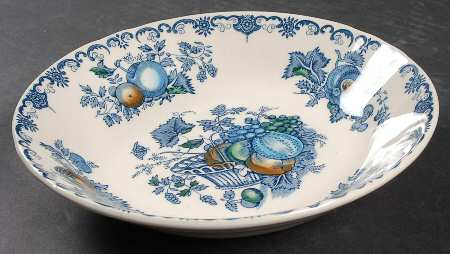 Fruit Basket Blue Multicolor Coupe Soup Bowl