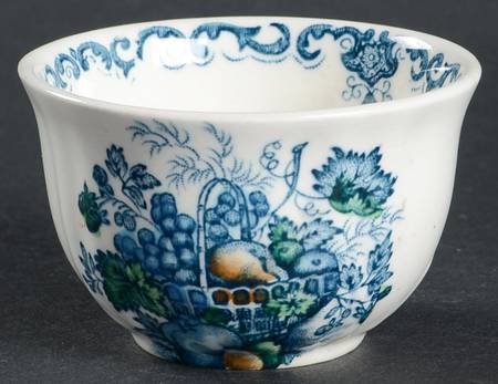 Fruit Basket Blue Multicolor Mini Rice/Open Sugar Bowl