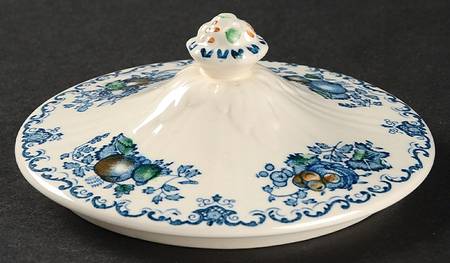 Fruit Basket Blue Multicolor Lid for Round Butter