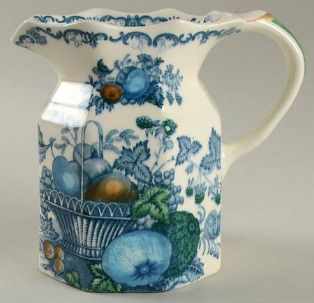 Fruit Basket Blue Multicolor Medium Fenton Jug