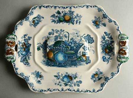 Fruit Basket Blue Multicolor Underplate for Tureen