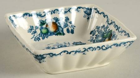 Fruit Basket Blue Multicolor 4" Square Sweet Meat
