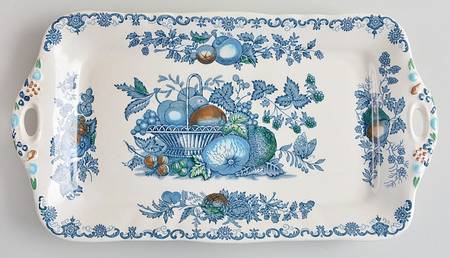 Fruit Basket Blue Multicolor Large Sandwich Tray