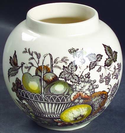 Fruit Basket Brown Multicolor 4" Vase
