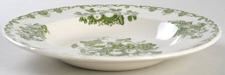 Fruit Basket Green Rim Soup Bowl