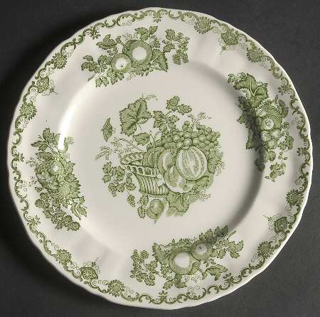 Fruit Basket Green Luncheon Plate