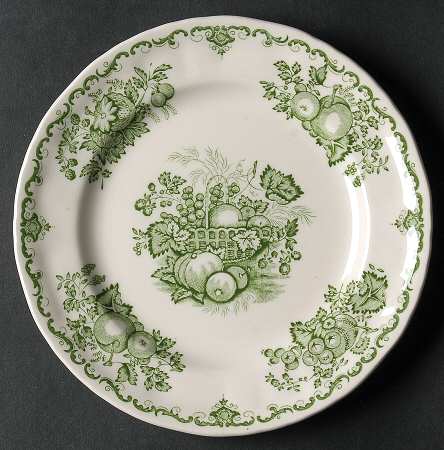 Fruit Basket Green Dessert/Pie Plate