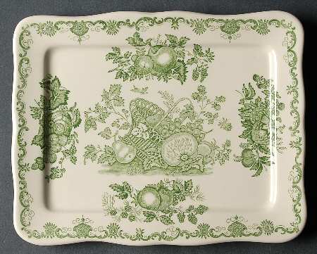 Fruit Basket Green Cheese Dish with Lid, Base Only (Wedge)