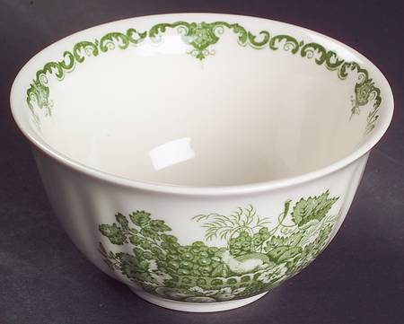 Fruit Basket Green Open Rice/Sugar Bowl