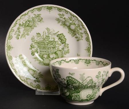 Fruit Basket Green Breakfast Cup & Saucer Set
