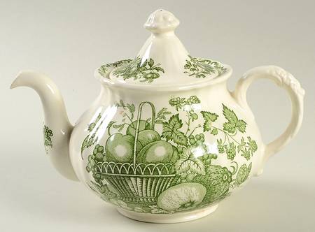 Fruit Basket Green Small Teapot & Lid