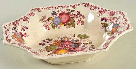 Fruit Basket Red Multicolor Large Sweet Meat Dish