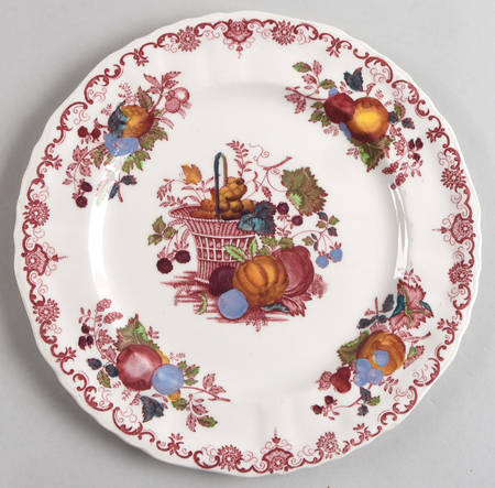 Fruit Basket Red Multicolor Salad Plate