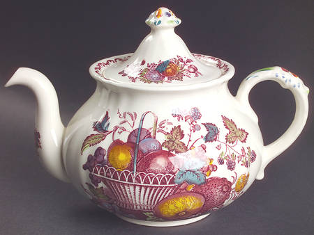 Fruit Basket Red Multicolor Mini Teapot & Lid