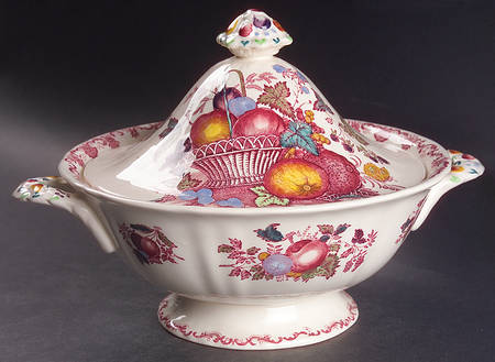 Fruit Basket Red Multicolor Round Covered Vegetable