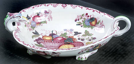 Fruit Basket Red Multicolor Dragon Dish