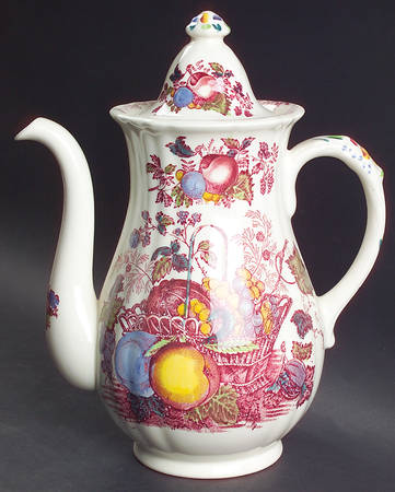 Fruit Basket Red Multicolor Coffee Pot & Lid