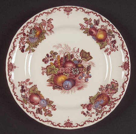 Fruit Basket Red Multicolor Bread & Butter Plate