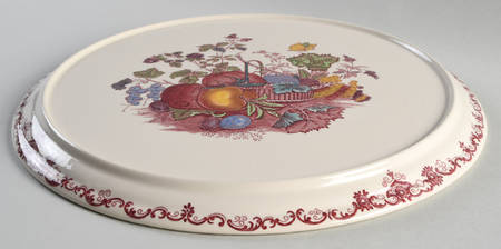 Fruit Basket Red Multicolor Large Covered Cake Plate No Lid