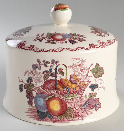Fruit Basket Red Multicolor Dome for Large Covered Cake Plate