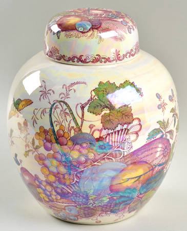 Fruit Basket Red Multicolor Large Prunus Jar & Lid