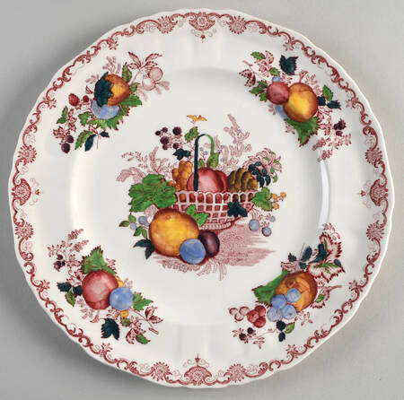 Fruit Basket Red Multicolor Dinner Plate