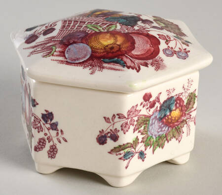 Fruit Basket Red Multicolor Hexagonal Box & Lid