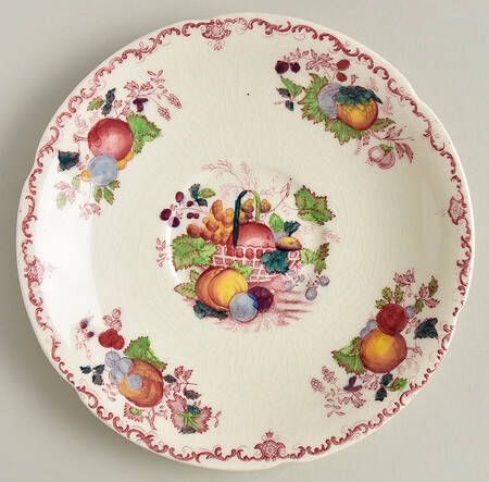 Fruit Basket Red Multicolor Saucer for Cream Soup Bowl