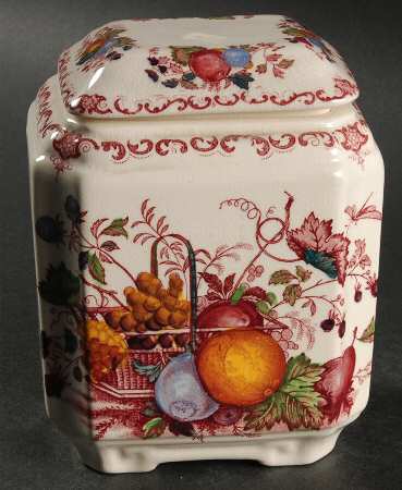Fruit Basket Red Multicolor Fan Jar & Lid