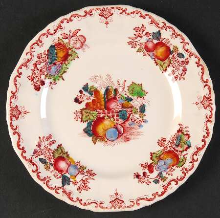 Fruit Basket Red Multicolor Small Bread & Butter Plate