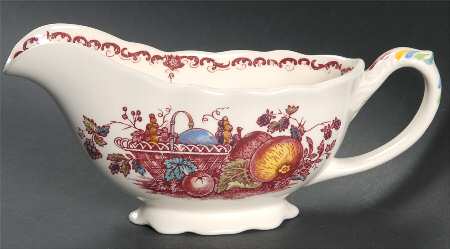 Fruit Basket Red Multicolor Gravy Boat