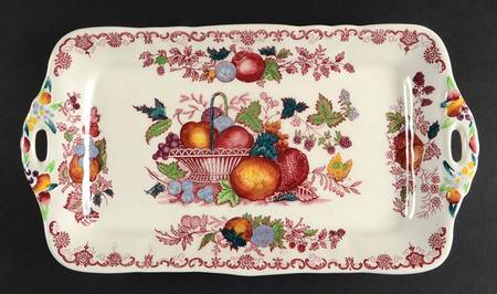 Fruit Basket Red Multicolor Large Sandwich Tray
