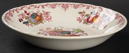 Fruit Basket Red Multicolor Coupe Soup Bowl