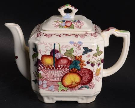 Fruit Basket Red Multicolor Teapot & Lid