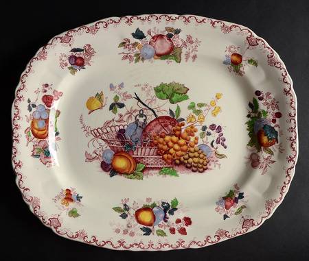 Fruit Basket Red Multicolor 15" Rectangular Serving Platter