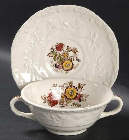 Friarswood Flat Cream Soup Bowl & Saucer Set
