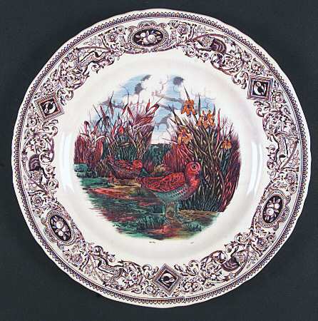 Game Birds Brown Multicolor Dinner Plate