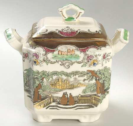 Leeds Square Fan Sugar Bowl & Lid