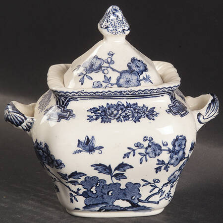 Manchu Blue Sugar Bowl & Lid